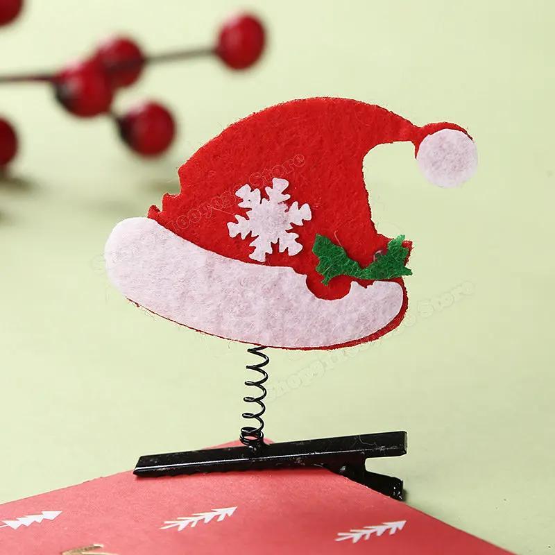 Christmas Decorative Hairpin Elk Santa Claus Snowman Bell Hair Accessories
