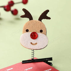 Christmas Decorative Hairpin Elk Santa Claus Snowman Bell Hair Accessories