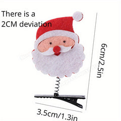 Christmas Decorative Hairpin Elk Santa Claus Snowman Bell Hair Accessories