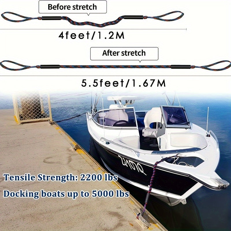 Bass Boat Mooring Lines 121 Bungee Dock Line with Snubber