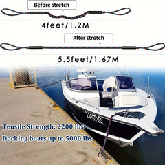 Bass Boat Mooring Lines 121 Bungee Dock Line with Snubber