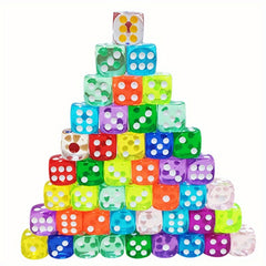 10 Acrylic Transparent Dices 14mm 0.55 Inch Party Supplies