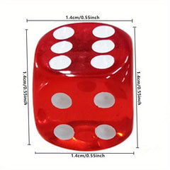 10 Acrylic Transparent Dices 14mm 0.55 Inch Party Supplies