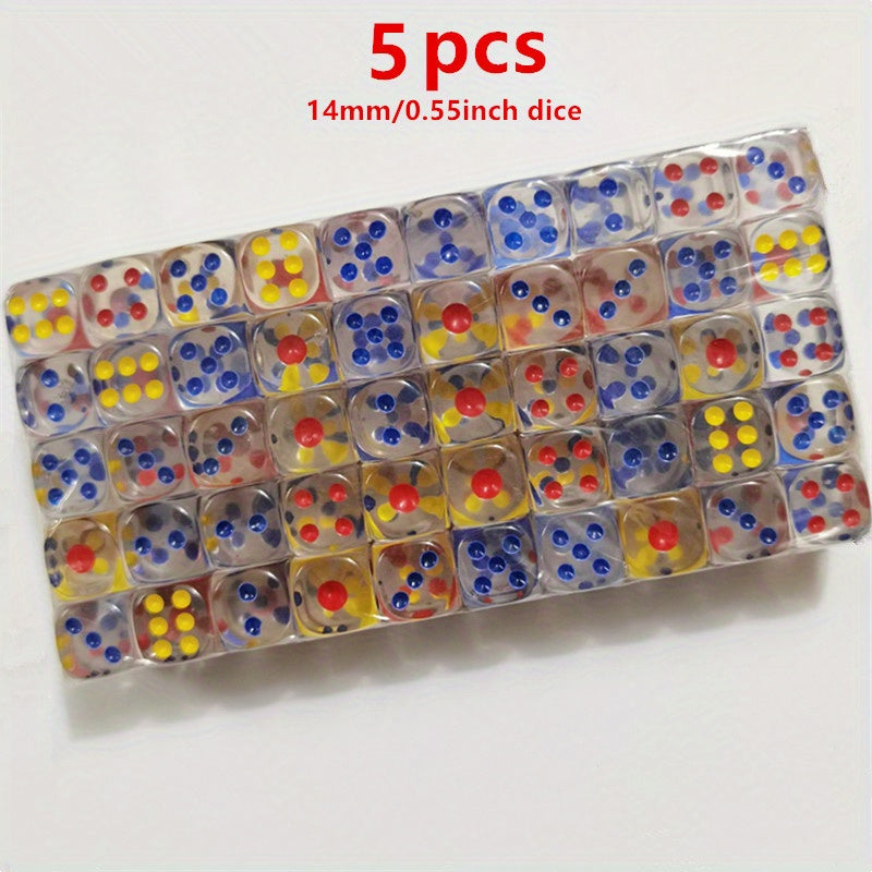 10 Acrylic Transparent Dices 14mm 0.55 Inch Party Supplies