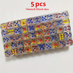 10 Acrylic Transparent Dices 14mm 0.55 Inch Party Supplies