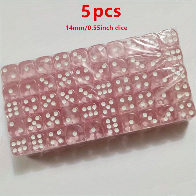 10 Acrylic Transparent Dices 14mm 0.55 Inch Party Supplies