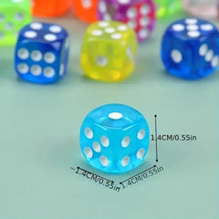 10 Acrylic Transparent Dices 14mm 0.55 Inch Party Supplies