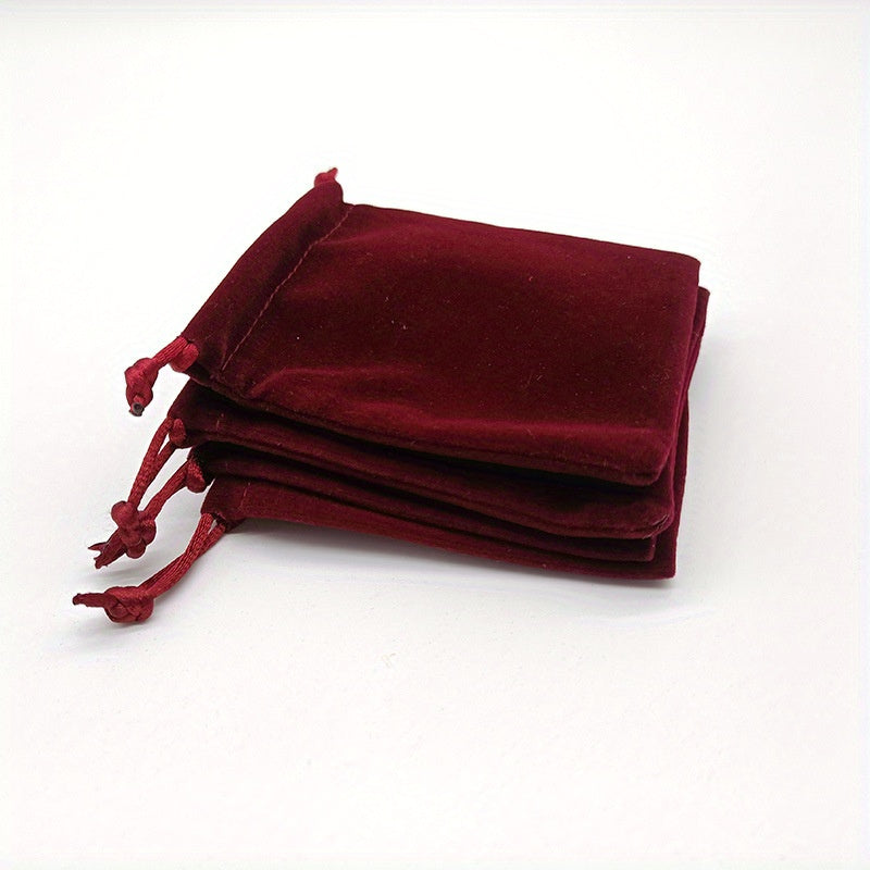 6pcs Velvet Drawstring Jewelry Pouch Set