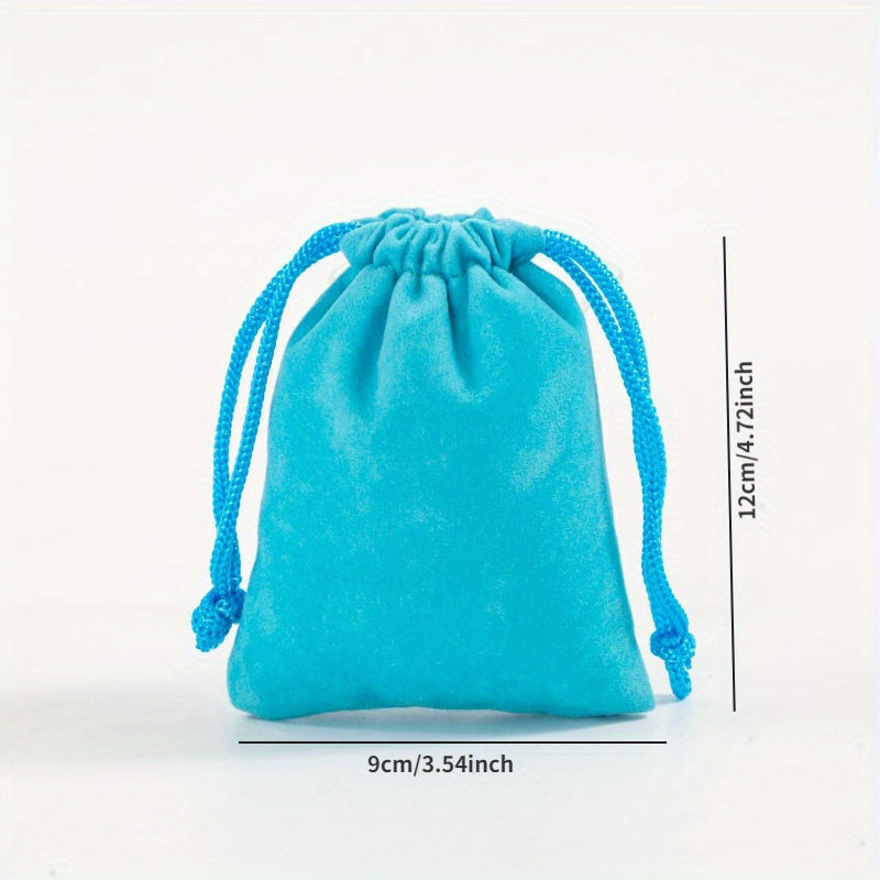 6pcs Velvet Drawstring Jewelry Pouch Set