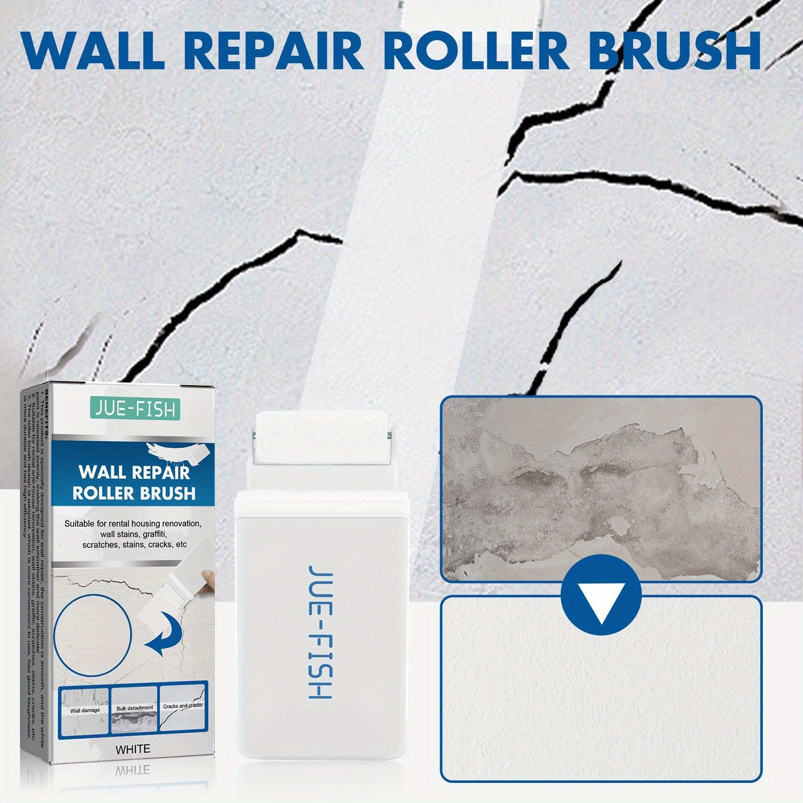 Wall Repair Roller Brush for Peeling Paint and Moisture-Proof Cracks