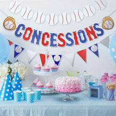 3pcs Baseball Banner Glitter Bunting Flag Sports Theme Party Decoration