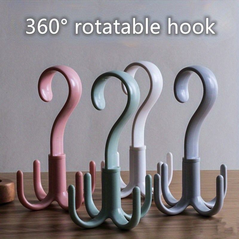 360 Spinner Hanger 4 Claw Storage Hanging Hook Closet Organizer Rod Rack