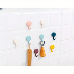 5pcs Plastic Adhesive Hook Strong Adhesive Hanging Rack for Multiple Occasions