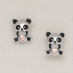 Panda Hug Pink Love Stud Earrings Gift For Family Friends Birthday Christmas