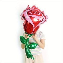Rose Shaped Aluminum Film Balloon for Birthday Party or as a Gift for Girlfriend