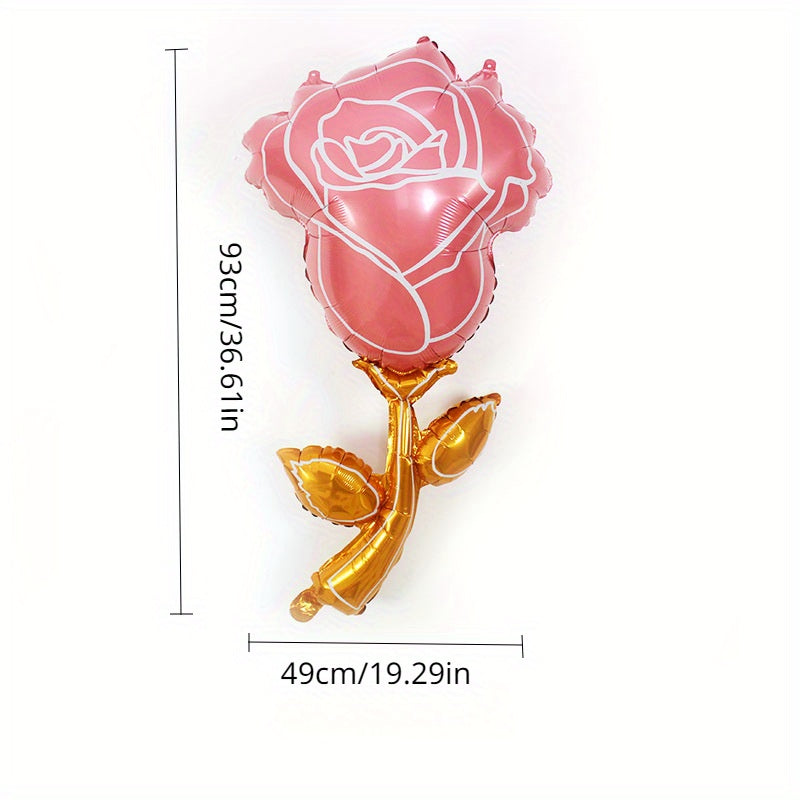Rose Shaped Aluminum Film Balloon for Birthday Party or as a Gift for Girlfriend