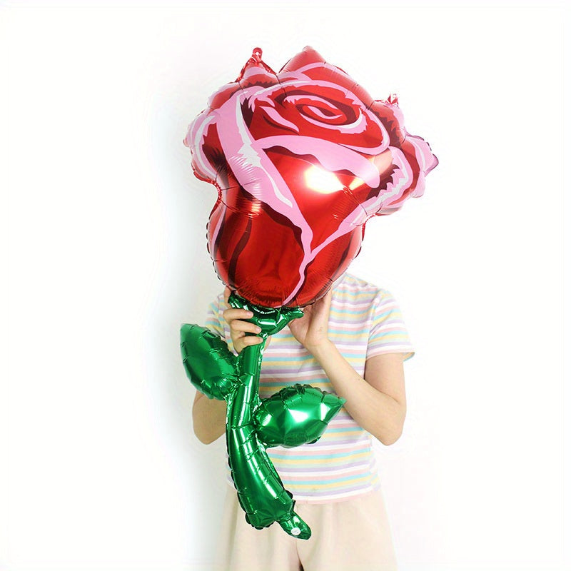Rose Shaped Aluminum Film Balloon for Birthday Party or as a Gift for Girlfriend