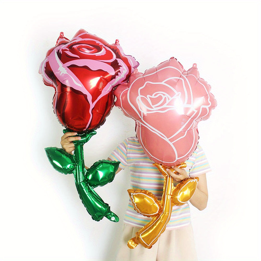 Rose Shaped Aluminum Film Balloon for Birthday Party or as a Gift for Girlfriend
