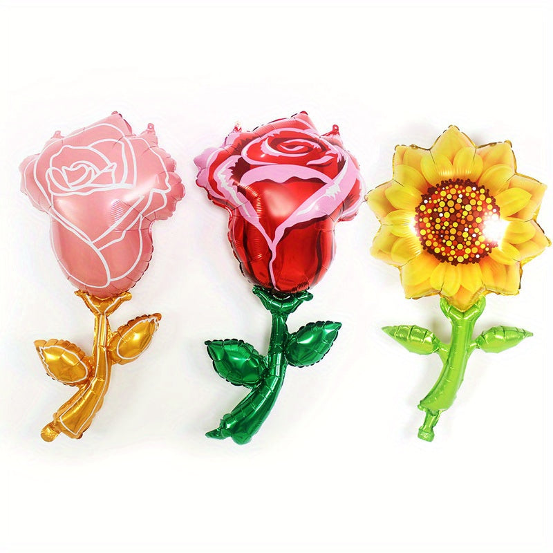 Rose Shaped Aluminum Film Balloon for Birthday Party or as a Gift for Girlfriend