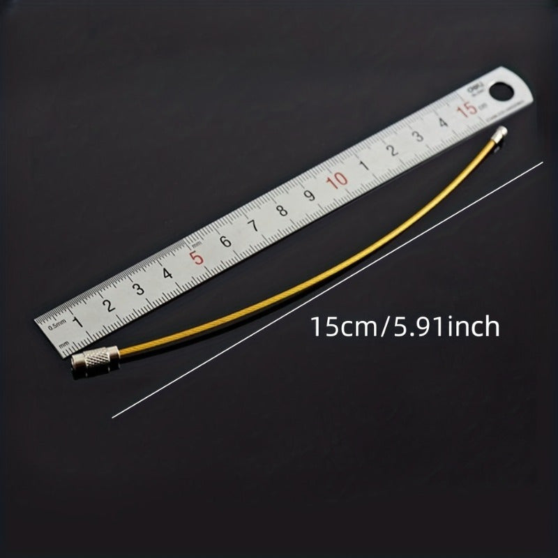 5pcs Stainless Steel Keychain Keyring with Screw Lock for Outdoor Camping