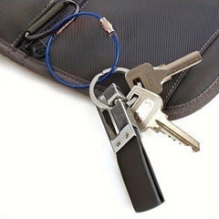 5pcs Stainless Steel Keychain Keyring with Screw Lock for Outdoor Camping