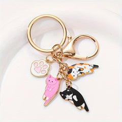 Cartoon Cat Keychain Animal Key Ring Purse Bag Charm Pendant Gift
