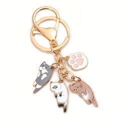 Cartoon Cat Keychain Animal Key Ring Purse Bag Charm Pendant Gift