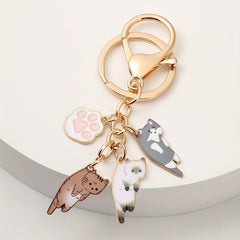 Cartoon Cat Keychain Animal Key Ring Purse Bag Charm Pendant Gift