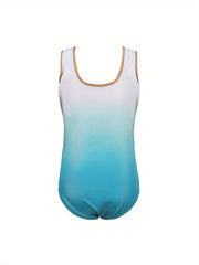 Girls Sleeveless Gymnastics Romper Stretchy Dance Suit