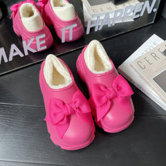 Women's Warm Platform Sandals Bowknot Decoration Comfortable Outdoor Sandals