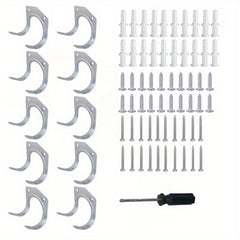 10pcs Tool Hanger Hooks Set Metal Storage Hooks Wall Hooks For Garage