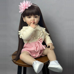Realistic Reborn Baby Doll Girl with Headband and Shoes