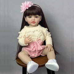 Realistic Reborn Baby Doll Girl with Headband and Shoes