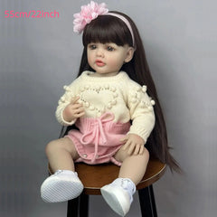 Realistic Reborn Baby Doll Girl with Headband and Shoes