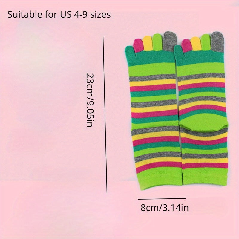Colorful Cotton Five Toes Sports Socks