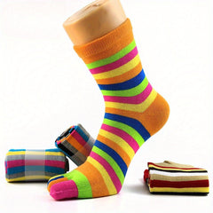 Colorful Cotton Five Toes Sports Socks