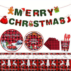 Christmas Party Supplies Set Serve 24 Guests