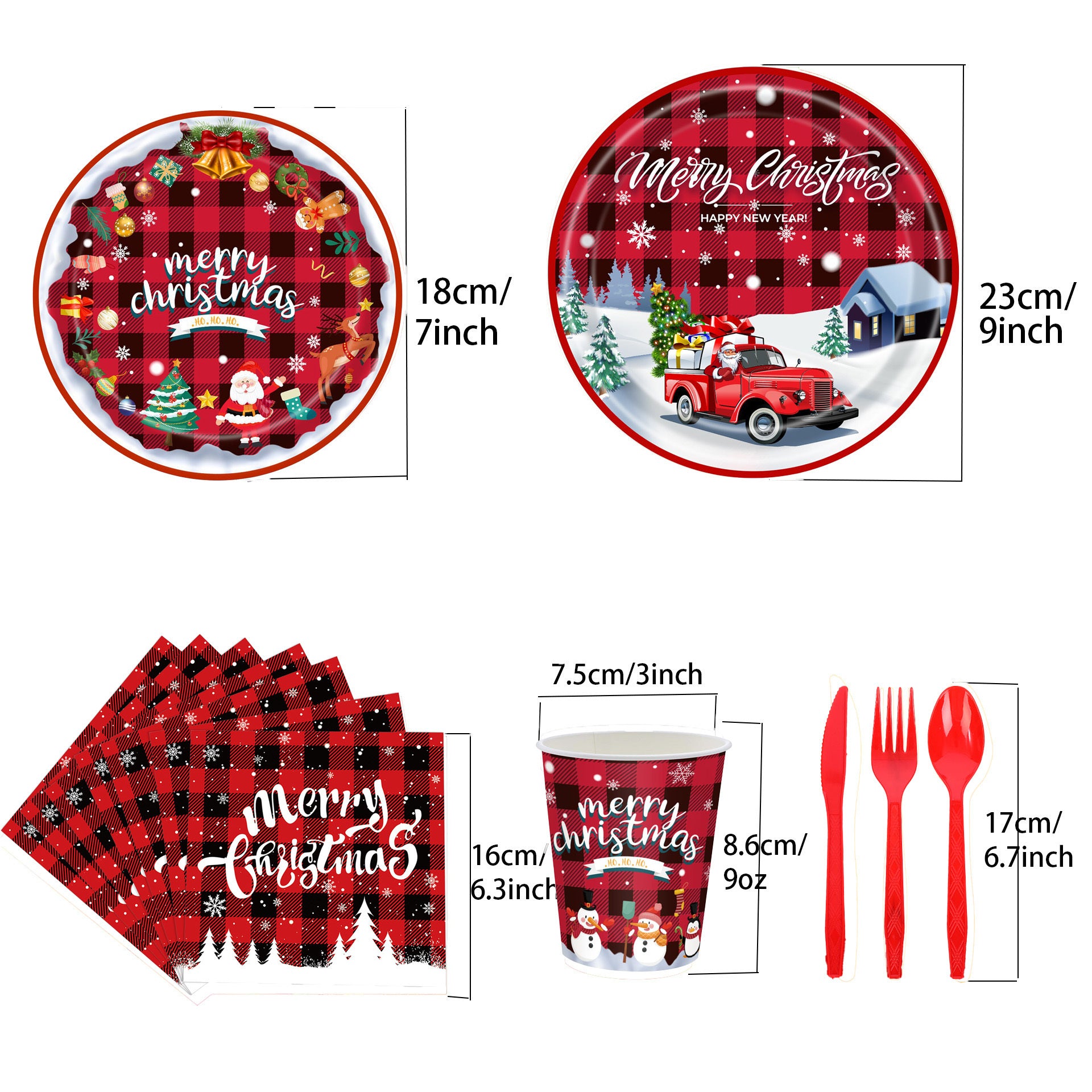 Christmas Party Supplies Set Serve 24 Guests