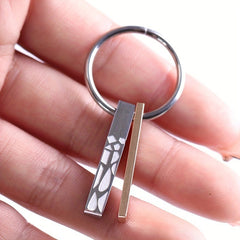 1pc Stainless Steel Keychain Keyring Pendant Key Chain
