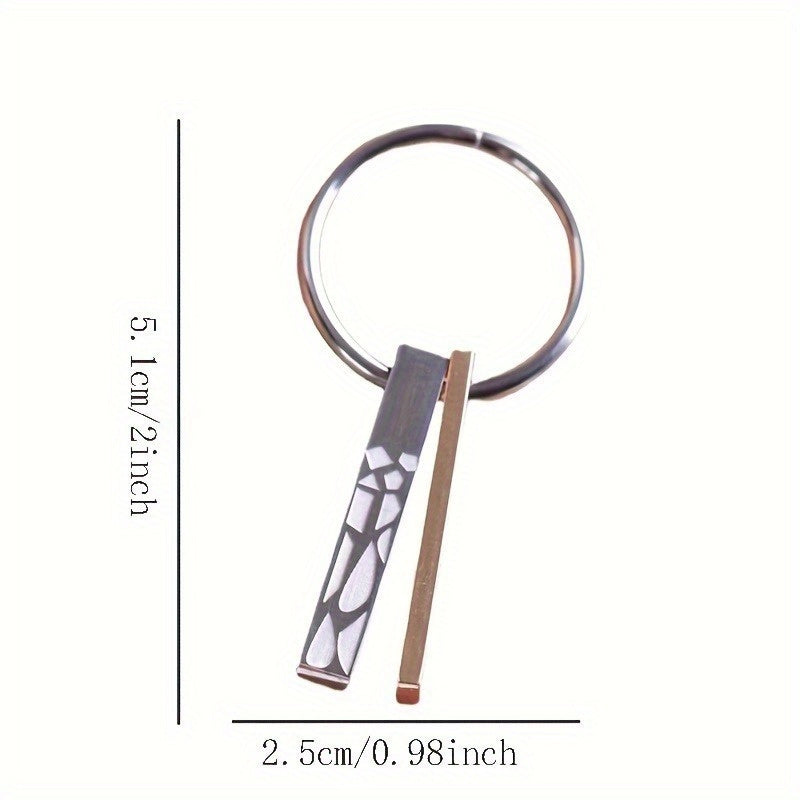 1pc Stainless Steel Keychain Keyring Pendant Key Chain
