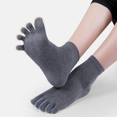3 Pairs Breathable Five Toe Socks for Sports Solid Sweat Absorbing