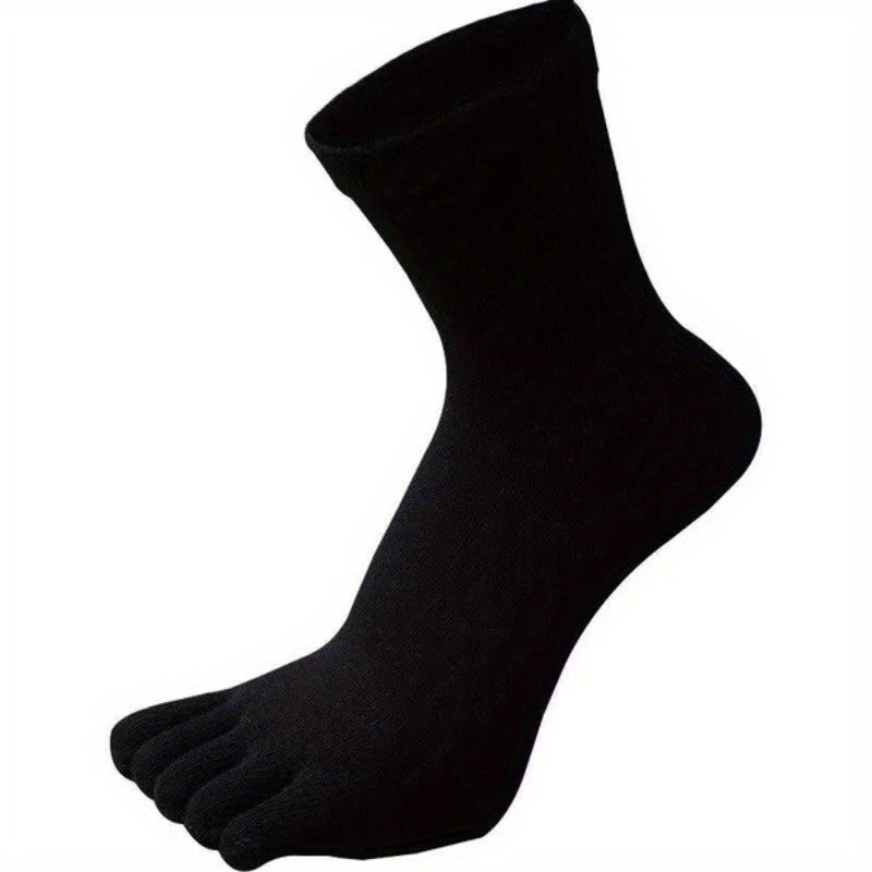 3 Pairs Breathable Five Toe Socks for Sports Solid Sweat Absorbing