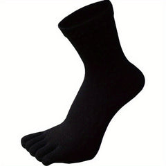 3 Pairs Breathable Five Toe Socks for Sports Solid Sweat Absorbing