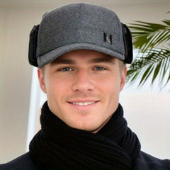 Winter Warm Cap With Earflap For Men Outdoor Velvet Thickened Hat