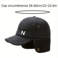 Winter Warm Cap With Earflap For Men Outdoor Velvet Thickened Hat