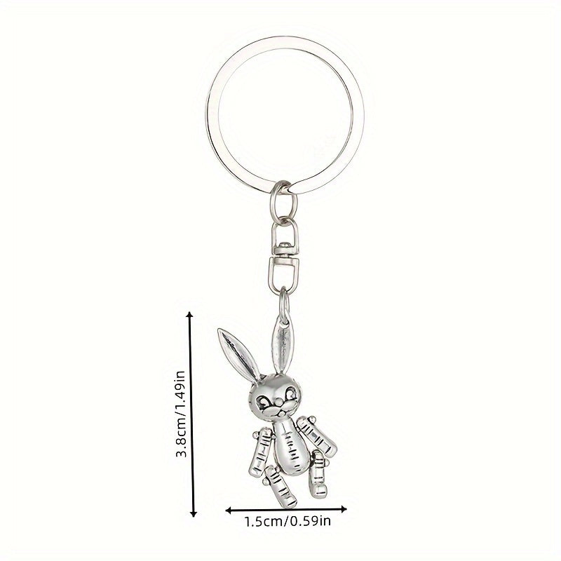 Rabbit Keychain Metal Key Ring Purse Bag Car Key Charm Pendant
