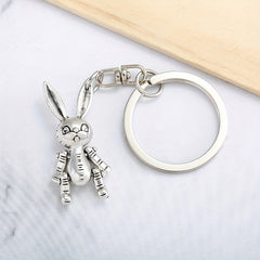 Rabbit Keychain Metal Key Ring Purse Bag Car Key Charm Pendant