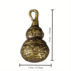 Copper Gourd Keychain Pendant Retro Lotus Fengshui Sculpture