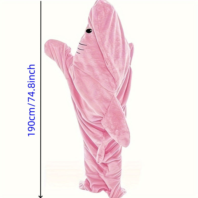 Creative Shark Wearable Blanket Soft Cozy Flannel Hoodie Blanket