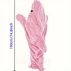 Creative Shark Wearable Blanket Soft Cozy Flannel Hoodie Blanket